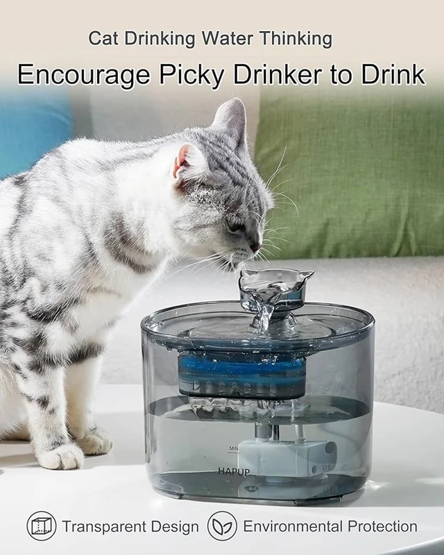 آبخوری اتوماتیک بدنه شیشه ای با سری گربه ۲.۲ لیتری pet water fountain