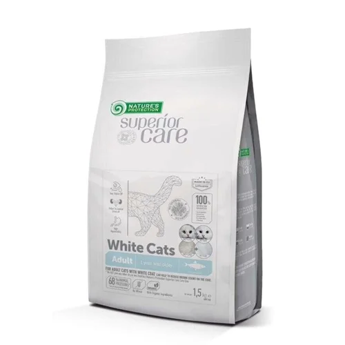 غذای خشک گربه مخصوص گربه های سفید و بدون غلات nature’s protection