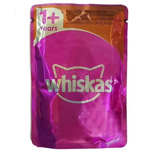 پوچ ویسکاس گربه بالغ با طعم بوقلمون (whiskas pouch)