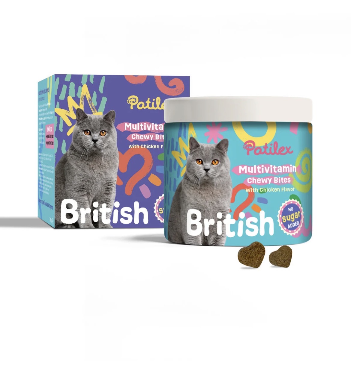 مکمل مولتی ویتامین طعم مرغ مخصوص نژاد بریتیش پتیلکس patilex multivitamin chewy bites