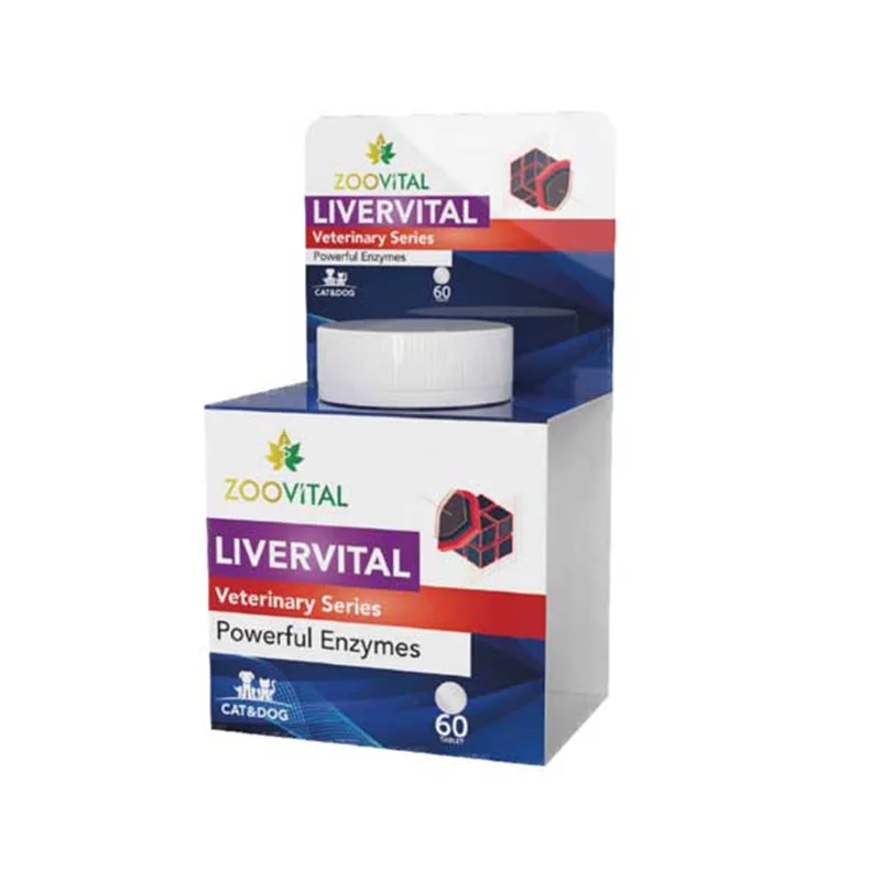 قرص مکمل کبد سگ و گربه لیورویتال برند زووایتال 60 عددی ZOOVITAL Livervital veterinary series