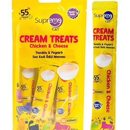 بستنی گربه مرغ و پنیر سوپرمی عددی ۱۴ گرم Supreme cream treats