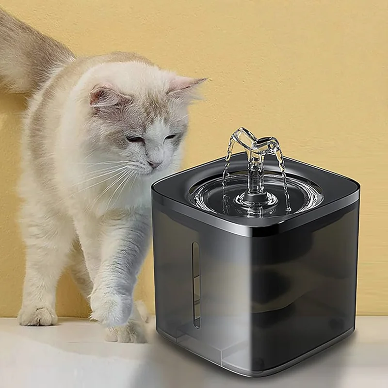 آبخوری اتوماتیک بدنه شفاف مشکی ۲ لیتری pet water fountain