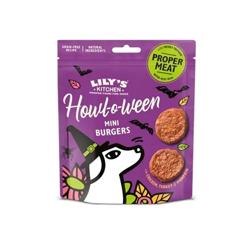 تشویقی سگ لیمیتد ادیشن مینی برگر مرغ و بوقلمون و کدوتنبل لیلیز کیچن ۷۰ گرم Lily’s kitchen mini burgers