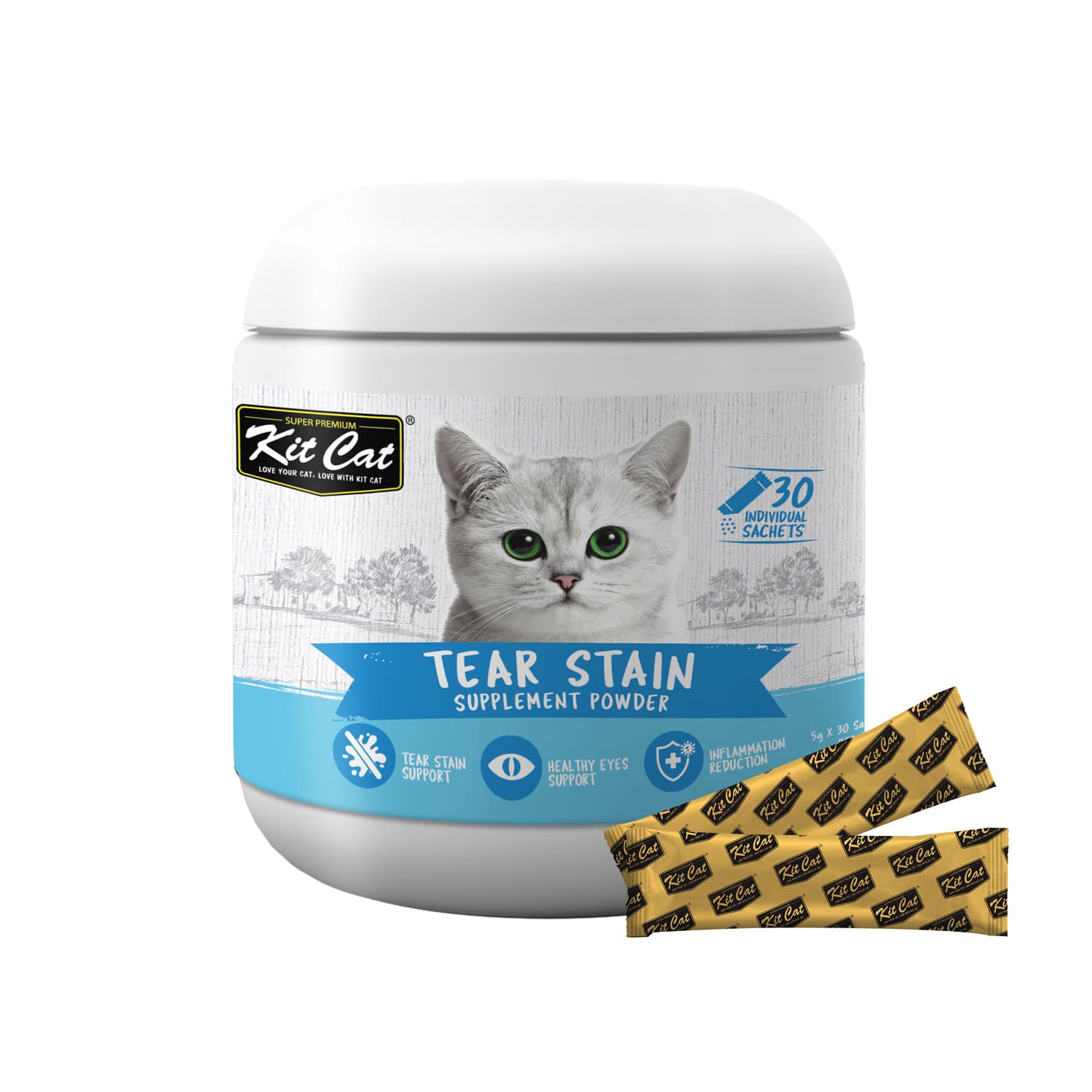 مکمل گربه رد اشکی چشم پودری Kit cat supplement powder tear stain