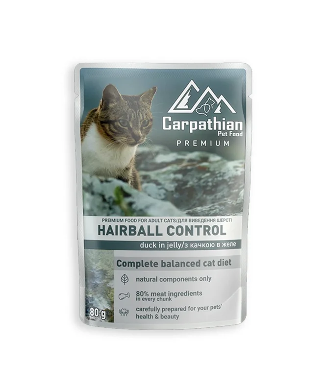 پوچ گربه هربال کنترل اردک در ژله کارپاتین CARPATHIAN PET FOOD – HAIRBALL CONTROL Качка в желе