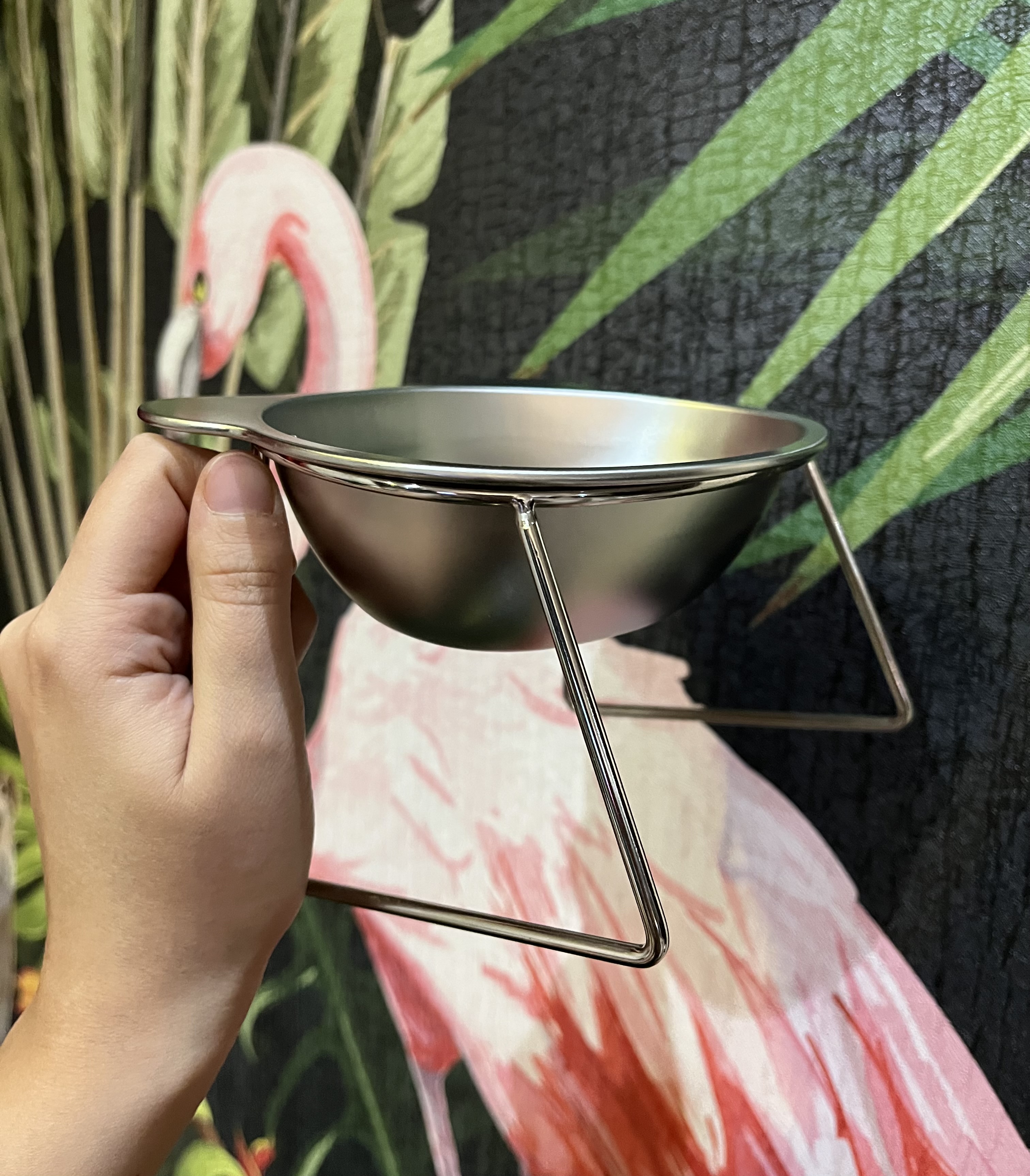 ظرف غذا گربه و سگ استیل پایه داره وارداتی