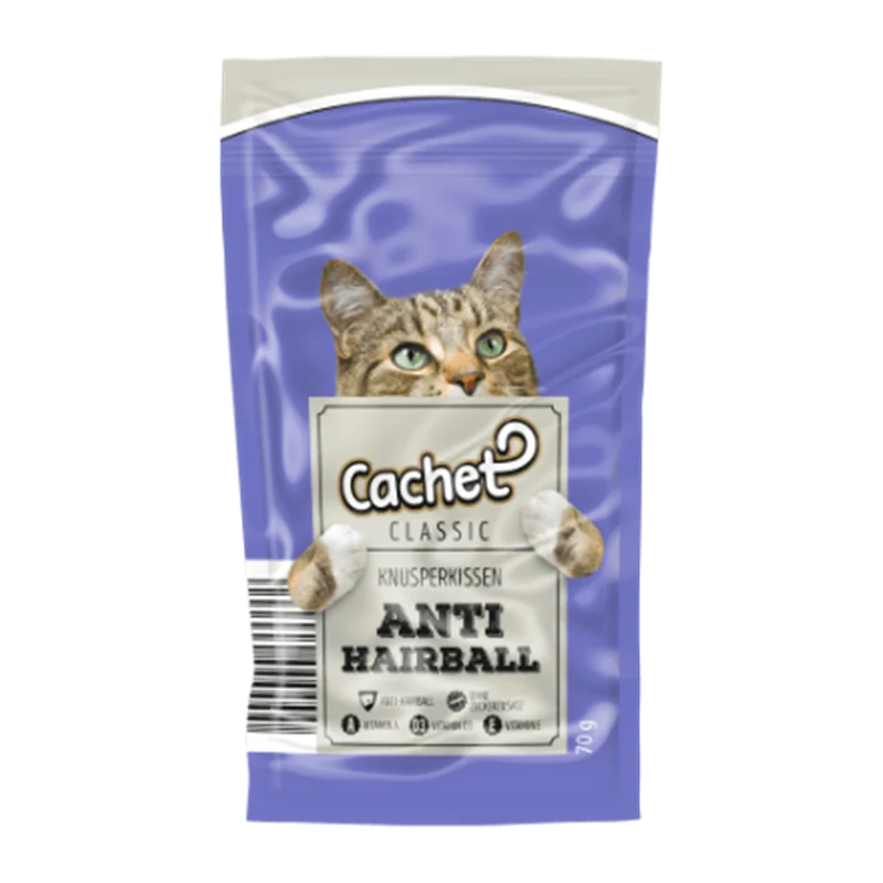 تشویقی گربه کرانچی کچت آنتی هیربال ۷۰ گرم (Cachet Anti hairball)