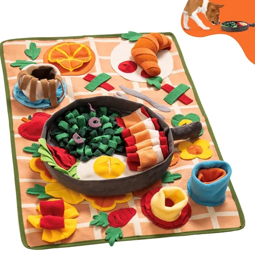 آرام خور و اسنافل مت طرح سفره صبحانه سگ و گربه