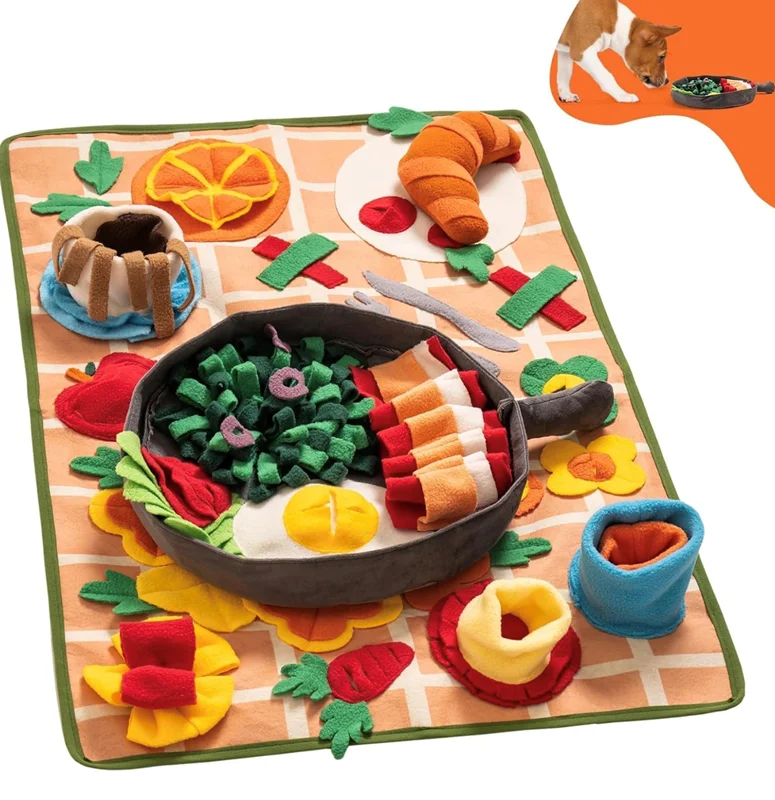 آرام خور و اسنافل مت طرح سفره صبحانه سگ و گربه