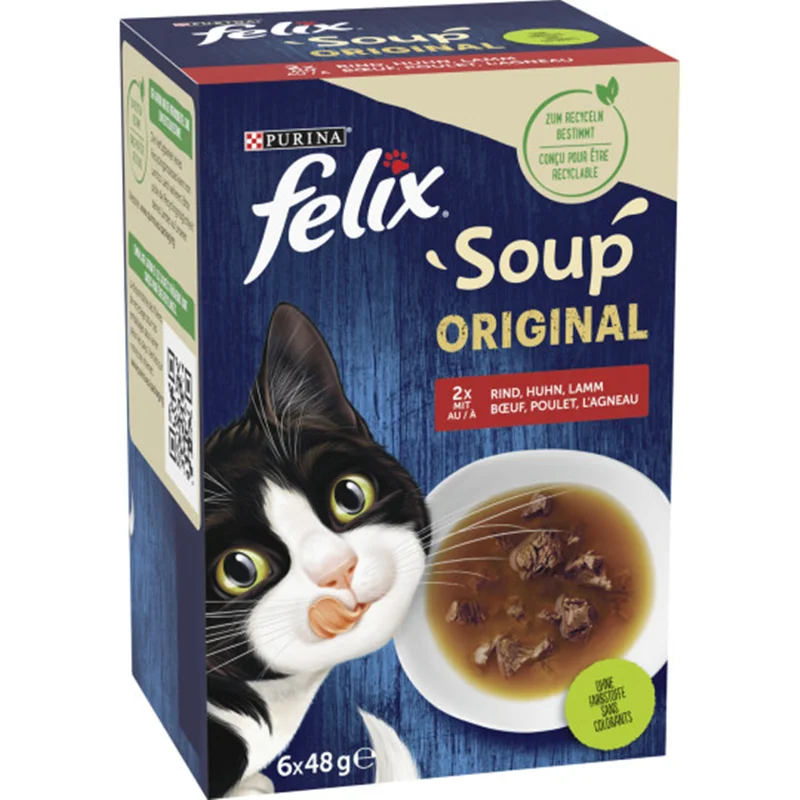 سوپ گربه فلیکس طعم بیف ۴۸ گرم Felix soup original