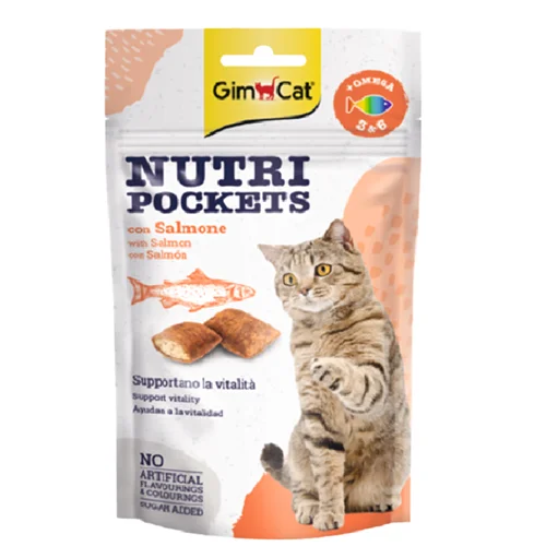 تشویقی مغزدار نوتری گربه جیم کت ماهی سالمون (Gimcat Nutri pocket)