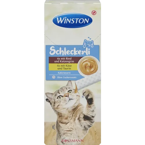 بستنی گربه وینستون طرح جدید (winston mit rind und katzengras, mit kase und taurin)