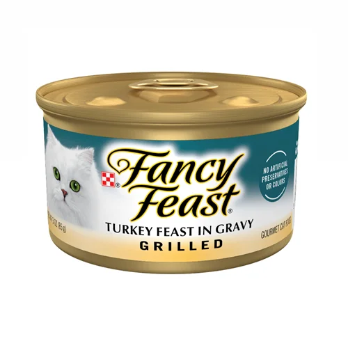 کنسرو گربه بوقلمون گریل شده فنسی فیست ۸۵ گرم Fancy feast turkey feast in gravy grilled