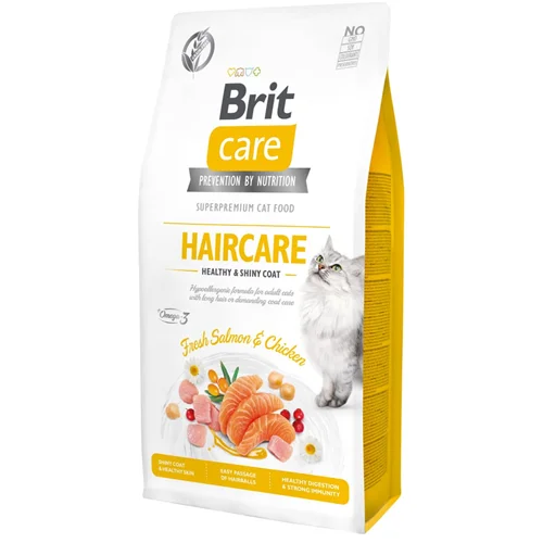 غذای گربه هیر کر بریت کر هایپو آلرژنیک و بدون غلات Brit care hair care hypoallergenic