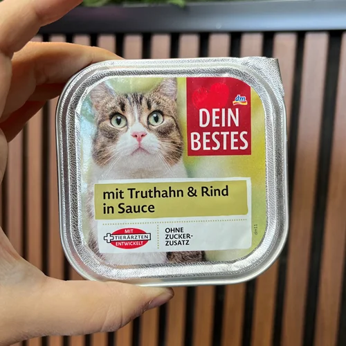 ووم گربه دین بستس طعم بوقلمون و گوساله در سس 80 گرم Dein Bestes schalen-variation in sauce