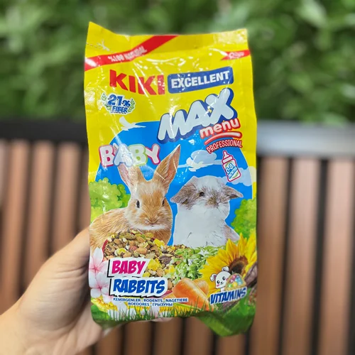 غذای کامل بچه خرگوش کیکی ۵۰۰ گرم Kiki Excellent Max Menu Baby Rabbits Food