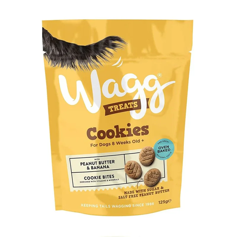تشویقی سگ کوکی بادام زمینی و موز وگ ۱۲۵ گرم Wagg treats cookies