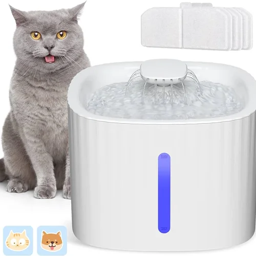 آبخوری اتوماتیک سفید رنگ چراغ دار ۳ لیتری pet water fountain