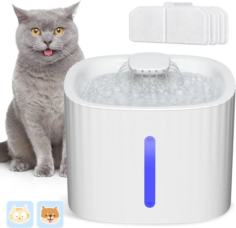 آبخوری اتوماتیک سفید رنگ چراغ دار ۳ لیتری pet water fountain