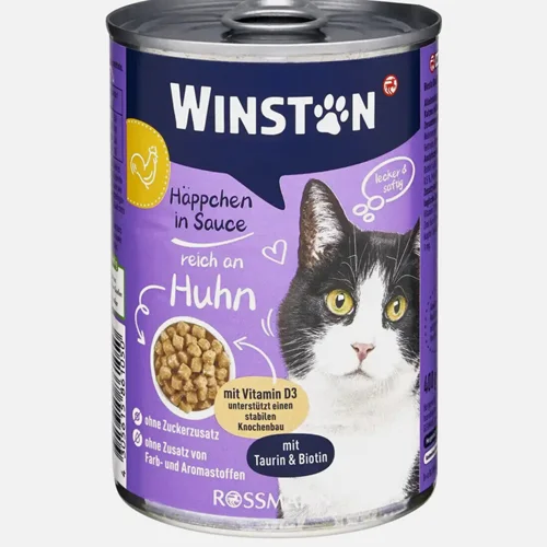 کنسرو گربه مرغ در سس بدون غلات وینستون ۴۰۰ گرم winston reich on Huhn
