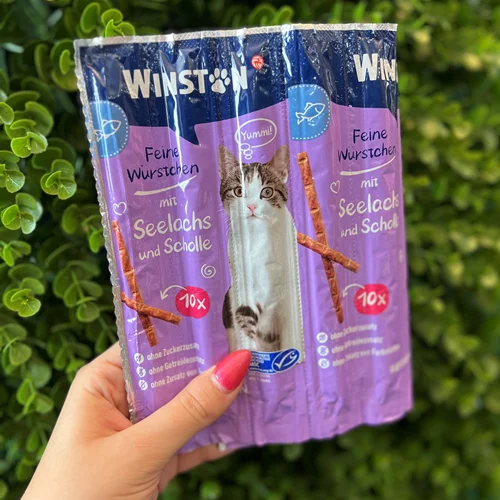 تشویقی مدادی گربه وینستون طرح جدید با طعم سالمون و کفشک ماهی (winston sticky bites)