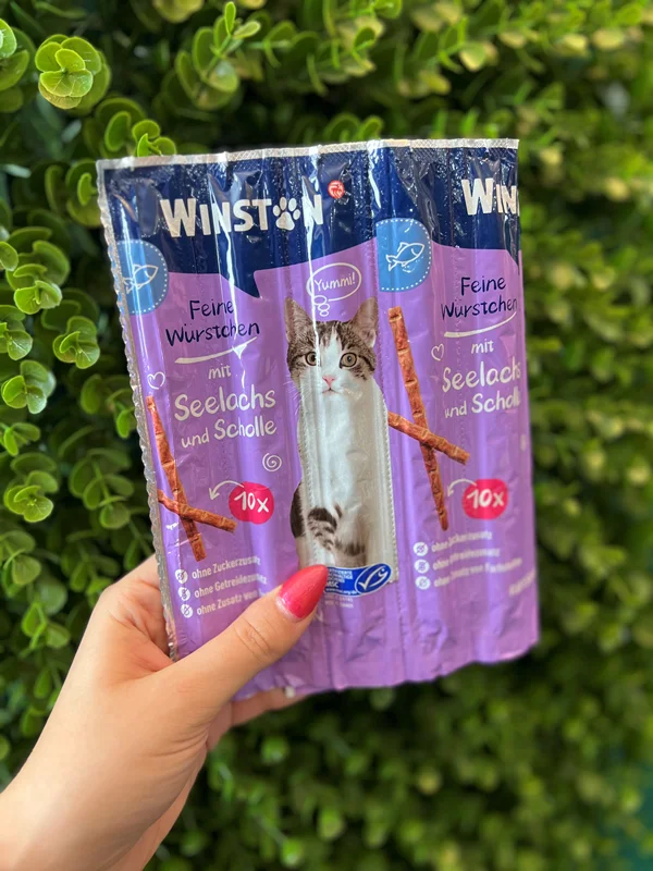 تشویقی مدادی گربه وینستون طرح جدید با طعم سالمون و کفشک ماهی (winston sticky bites)