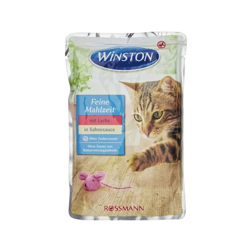 پوچ گربه وینستون با طعم ماهی سالمون در سس خامه (Winston Rossmann With Salmon in Cream For Cats )