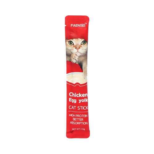 بستنی گربه فنبی پروتئین بالاو قابلیت هضم بالا مرغ و زرده تخم مرغ  ۱۵ گرم Faenbei