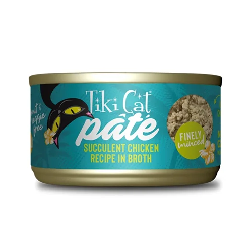 کنسرو پته گربه مرغ در آبگوشت تیکی کت ۱۵۶ گرم Tiki Cat® Pate  Succulent Chicken Pate