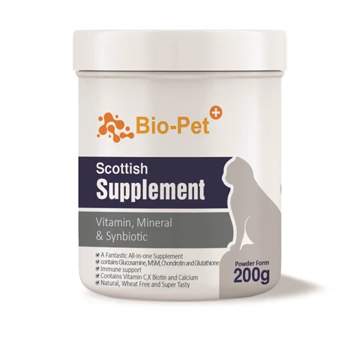 مکمل گربه اسکاتیش ویتامینه و مواد معدنی بایوپت ۲۰۰ گرمی (Bio-Pet scottish supplement)