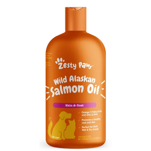 روغن ماهی سالمون آلاسکایی گربه و سگ زستی پا Zesty paws wild alaskan salmon oil