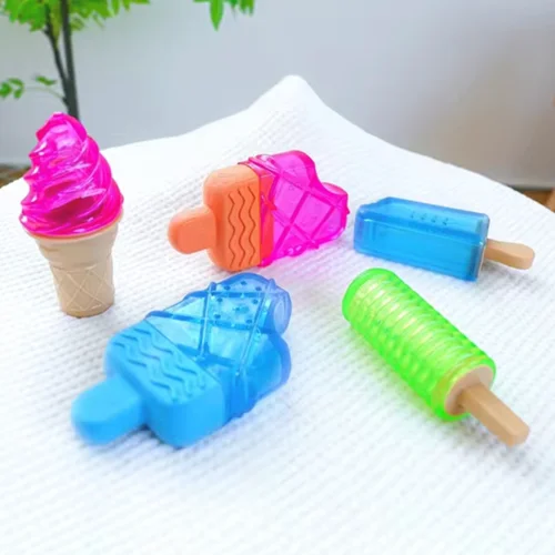 اسباب بازی دندانی سگ سیلیکونی یخی طرح بستنی