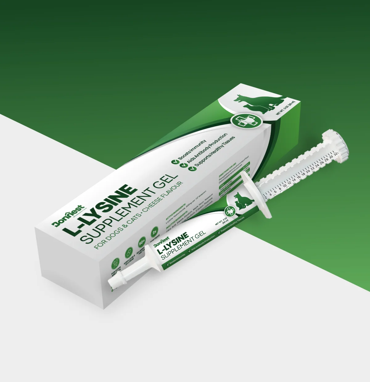 مکمل ال لیزین برای گربه و سگ بنست 60 میل bonnest l-lysin supplement gel