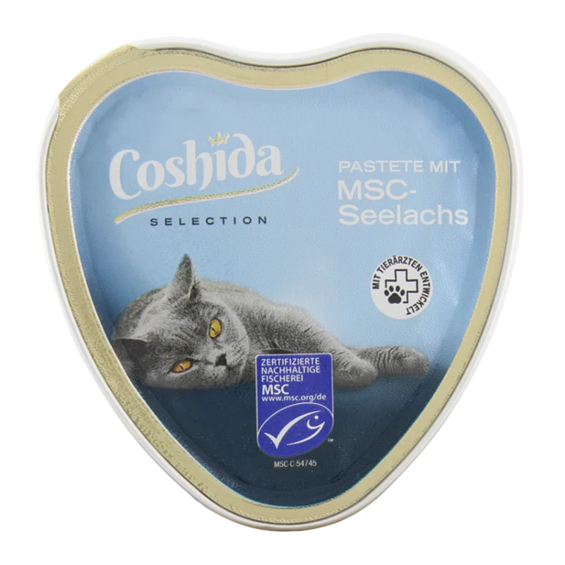 ووم قلبی گربه کوشیدا با طعم زغال ماهی آلاسکا coshida