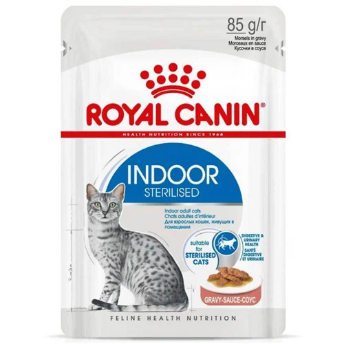 پوچ گربه ایندور عقیم شده در سس رویال کنین 85 گرمی (Royal canin sterilised indoor cat pouch)