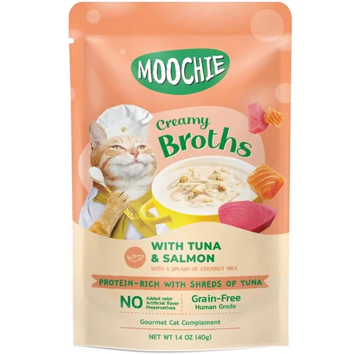 پوچ خامه ای موچی گربه ماهی تن و سالمون (Moochie creamy broth)