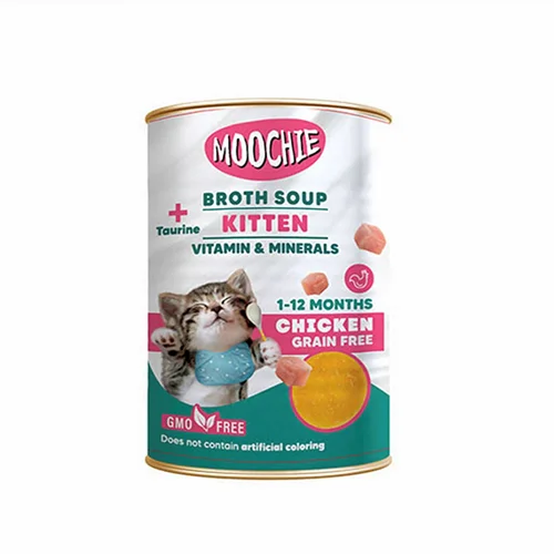 کنسرو سوپ بچه گربه طعم مرغ موچی Moochie Broth Soup