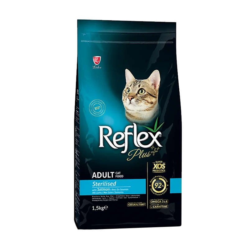 غذای خشک گربه بالغ عقیم شده رفلکس پلاس با طعم ماهی (reflex plus strilised ) وزن ۱.۵ کیلوگرم