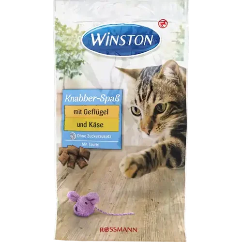 تشویقی کرانچی گربه وینستون گربه با طعم مرغ و پنیر (Winston Knabber-Spaß mit Käse & Geflügel )
