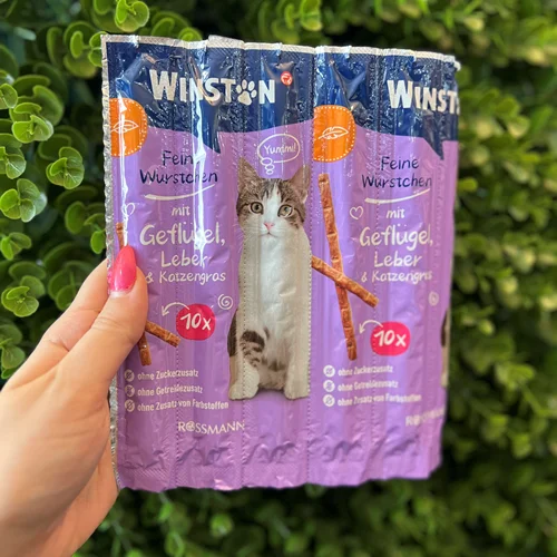 تشویقی مدادی گربه وینستون طرح جدید با طعم پرندگان و جگر با علف گربه (winston sticky bites)