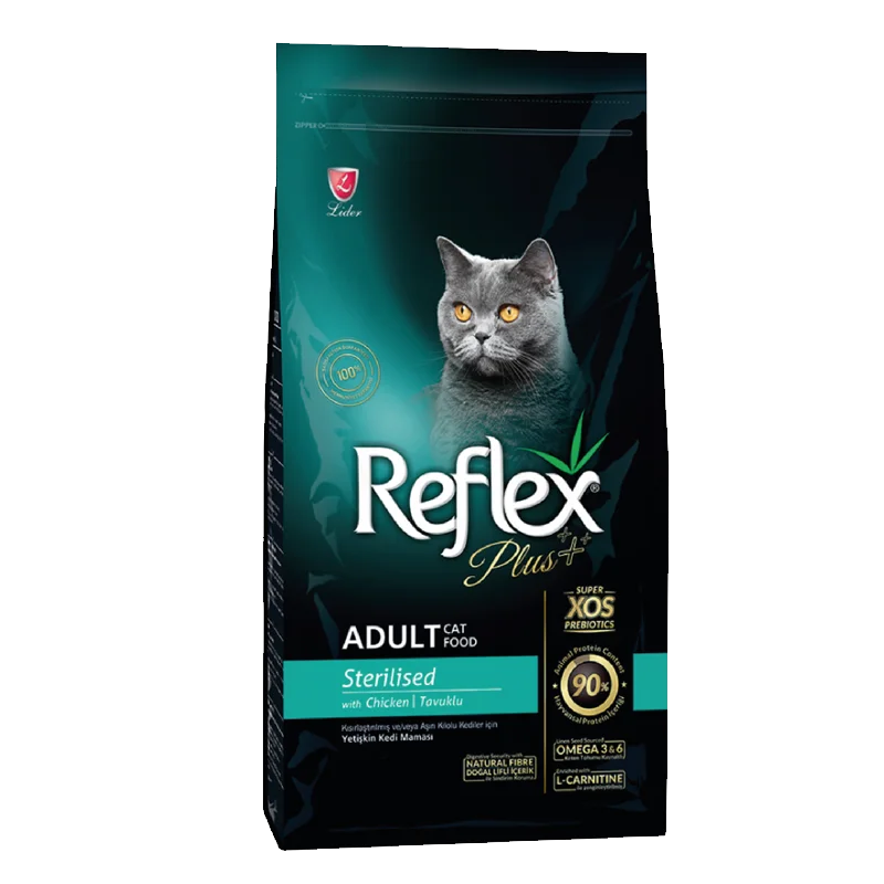 غذای خشک گربه بالغ عقیم شده رفلکس پلاس با طعم مرغ (reflex plus strilised ) وزن ۱.۵ کیلوگرم