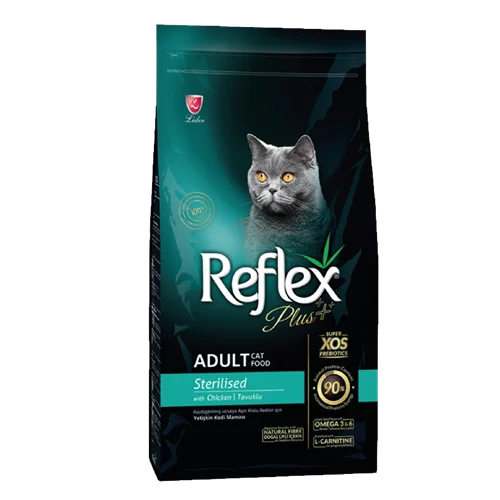 غذای خشک گربه بالغ عقیم شده رفلکس پلاس با طعم مرغ (reflex plus strilised ) وزن ۱.۵ کیلوگرم