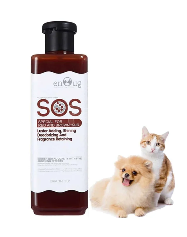 شامپو مخصوص موهای قرمز و قهوه ای برای سگ ها ۵ کاره برند SOS