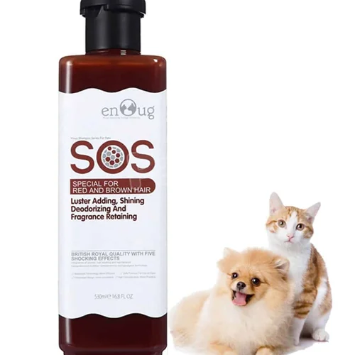 شامپو مخصوص موهای قرمز و قهوه ای برای سگ ها ۵ کاره برند SOS