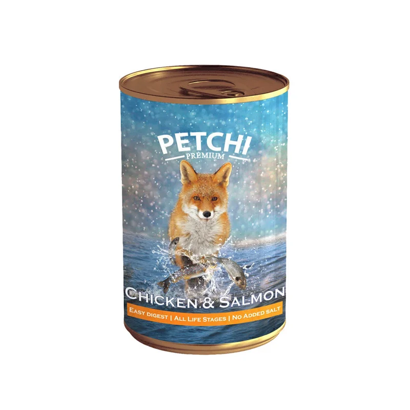 کنسرو غذای سگ پتچی با طعم مرغ و سالمون Petchi Chicken And Salmon وزن 420 گرم